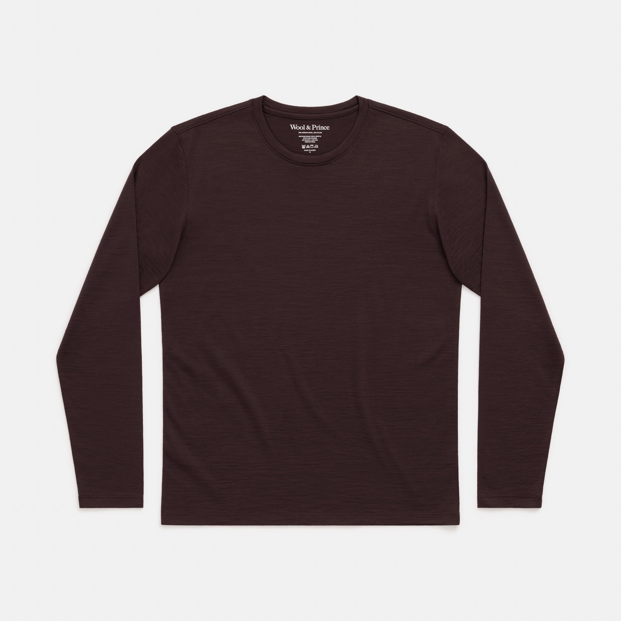 onc merino LONG SLEEVE TEE ブラウン　3 Signature Long Sleeve Merino Wool Tee | Espresso – Long Sleeve Tee