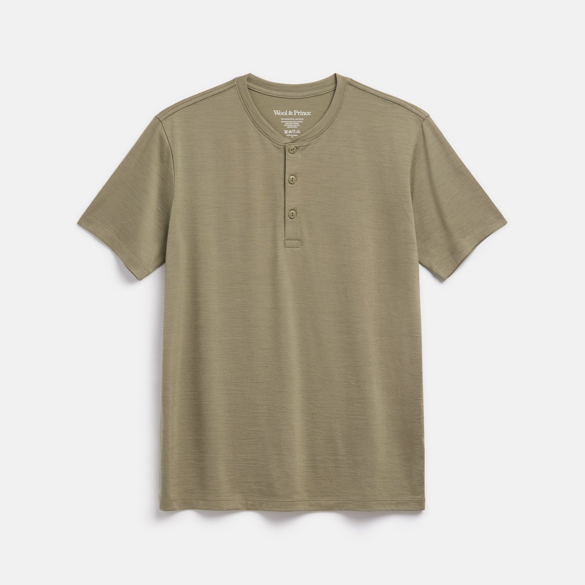 Merino Wool Short Sleeve Henley | Sage Green – Short Sleeve