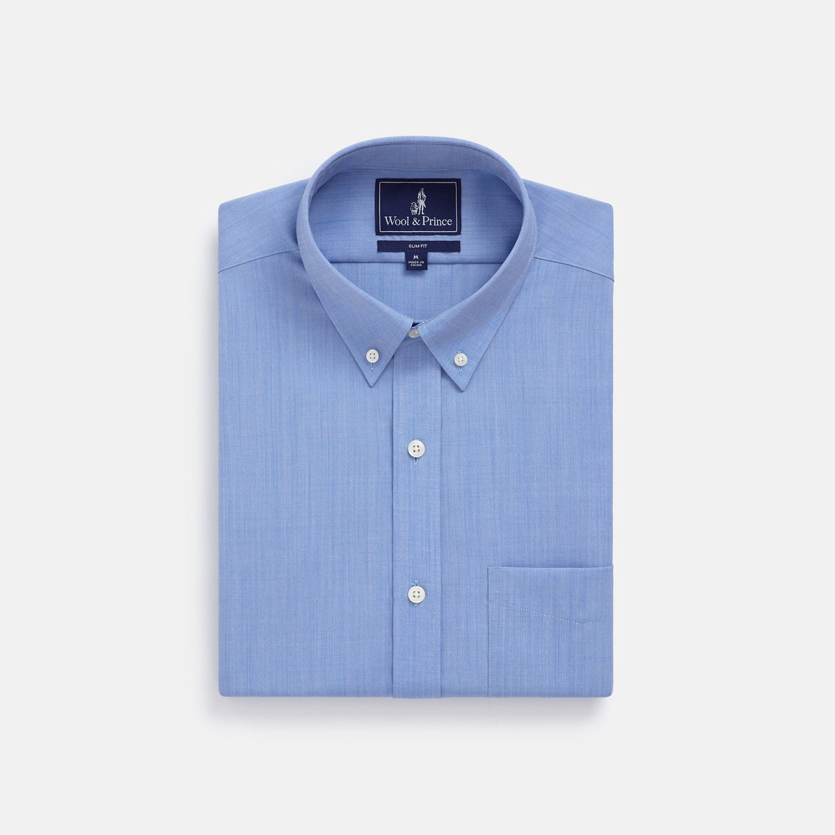 Merino Wool Button-Down Shirt | Blue Oxford Merino Wool Button-Down Shirt | Blue Oxford