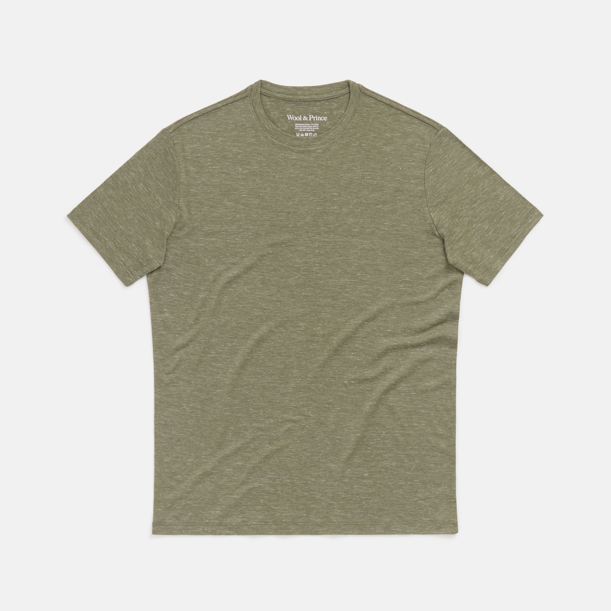 Linen Crew Neck T-Shirt | Cool Olive | Wool&Prince