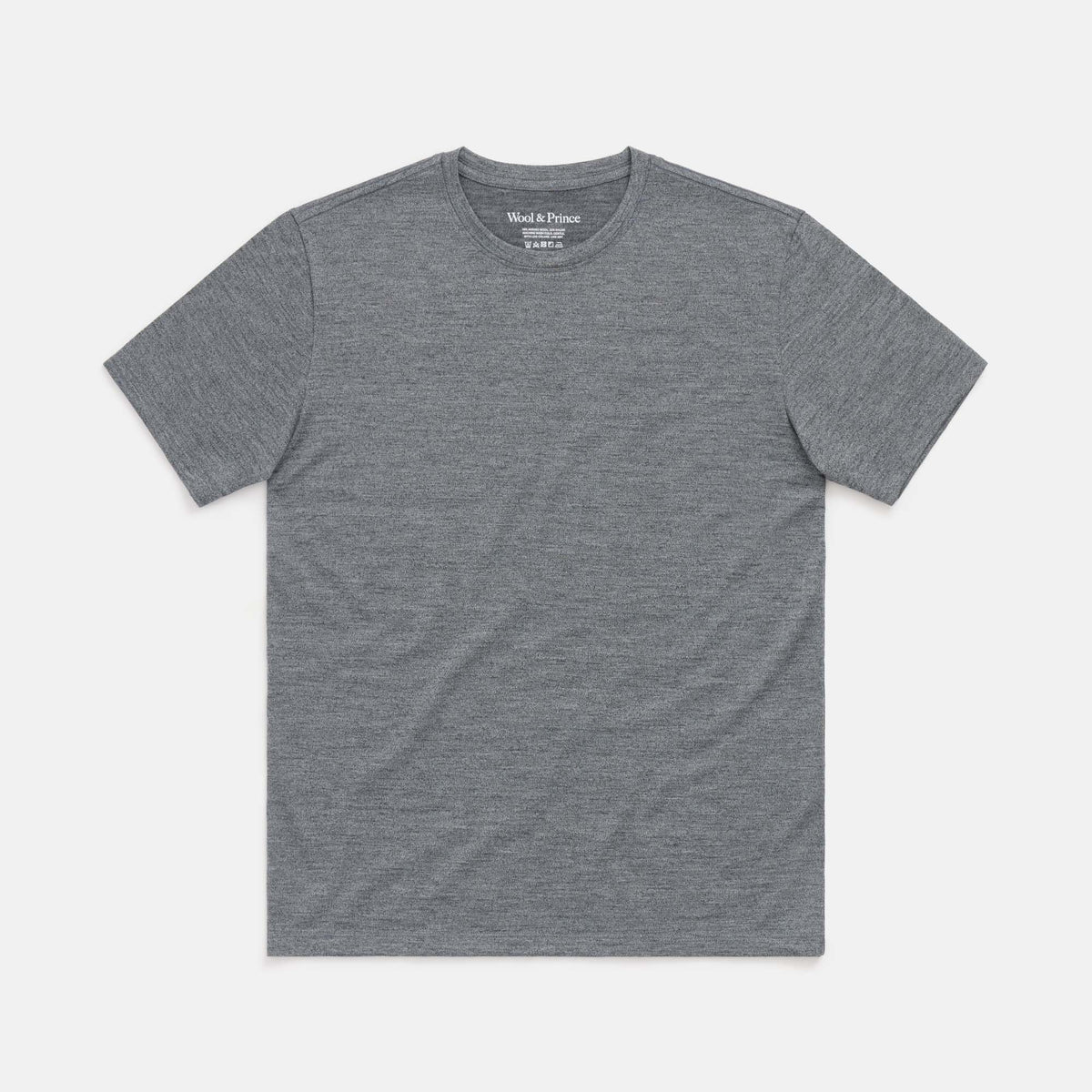 Charcoal Heather Grey Plain Dark Gray T Shirts Merino Wool Crew