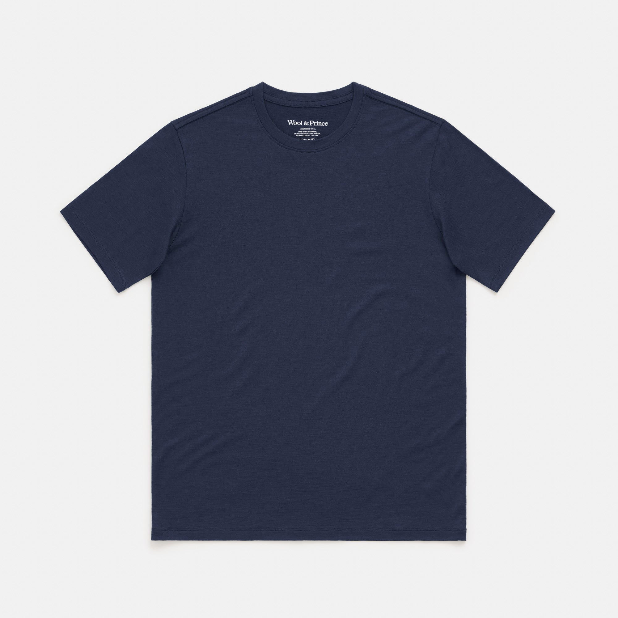 100% Merino Wool Crew Neck T-Shirt | Washed Navy | Wool&Prince