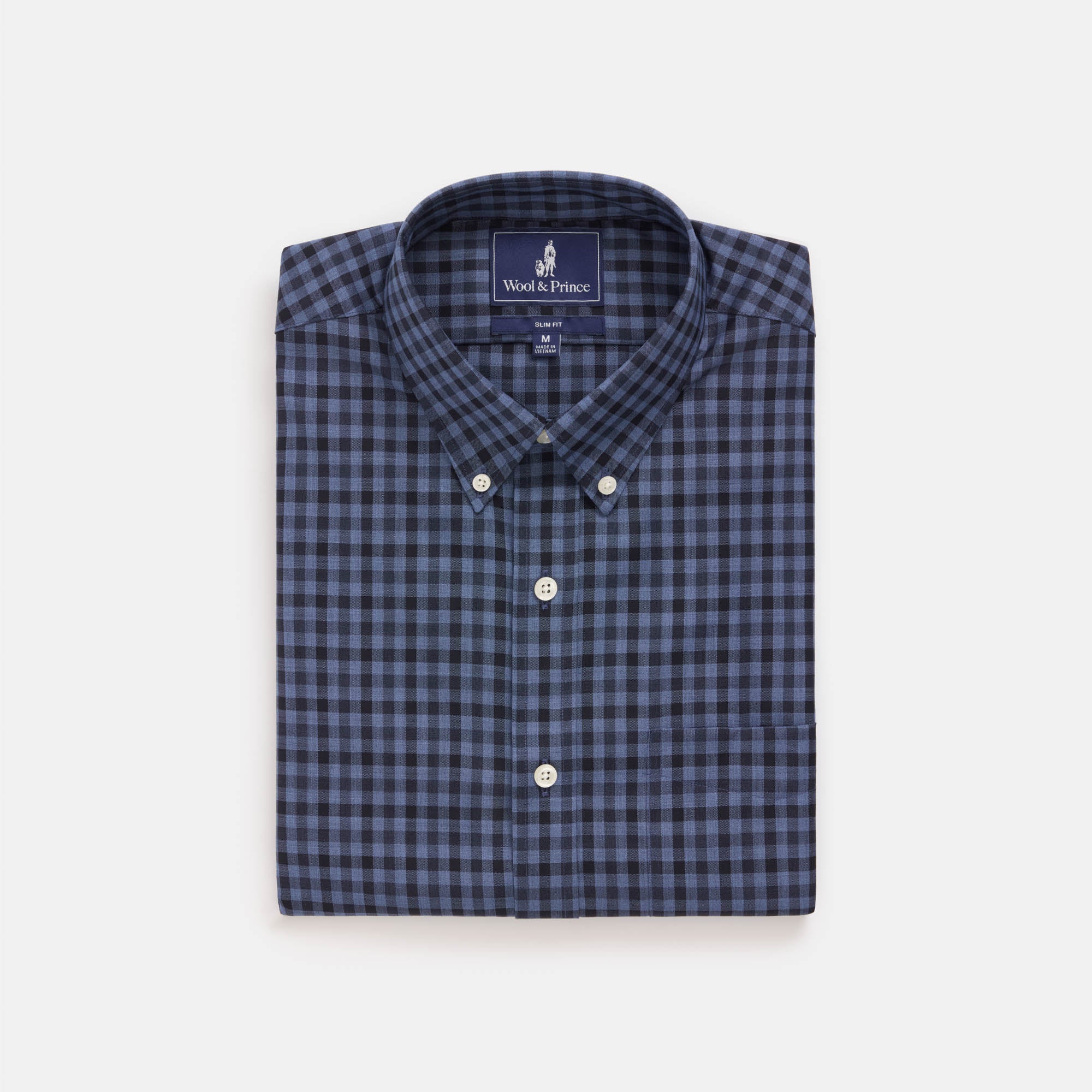 Merino Wool Button-Down Shirt | Blue Gingham | Wool&Prince