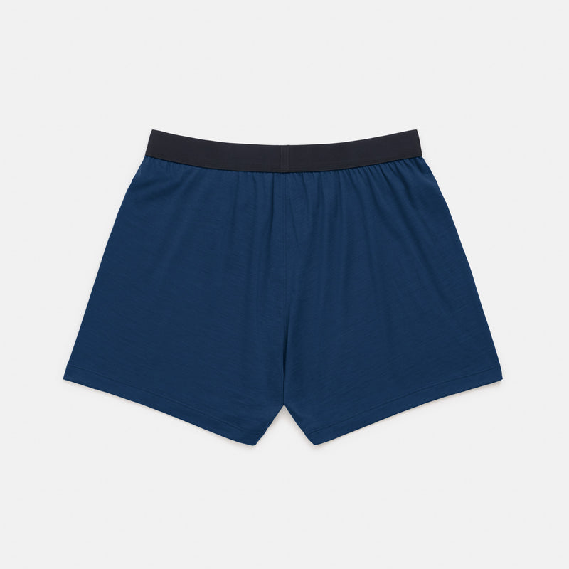 Biagio Mens Solid Royal Blue Color BOXER 100% Knit Cotton Shorts