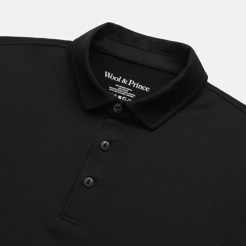 Wool&Prince | Long Sleeve Polo - Black