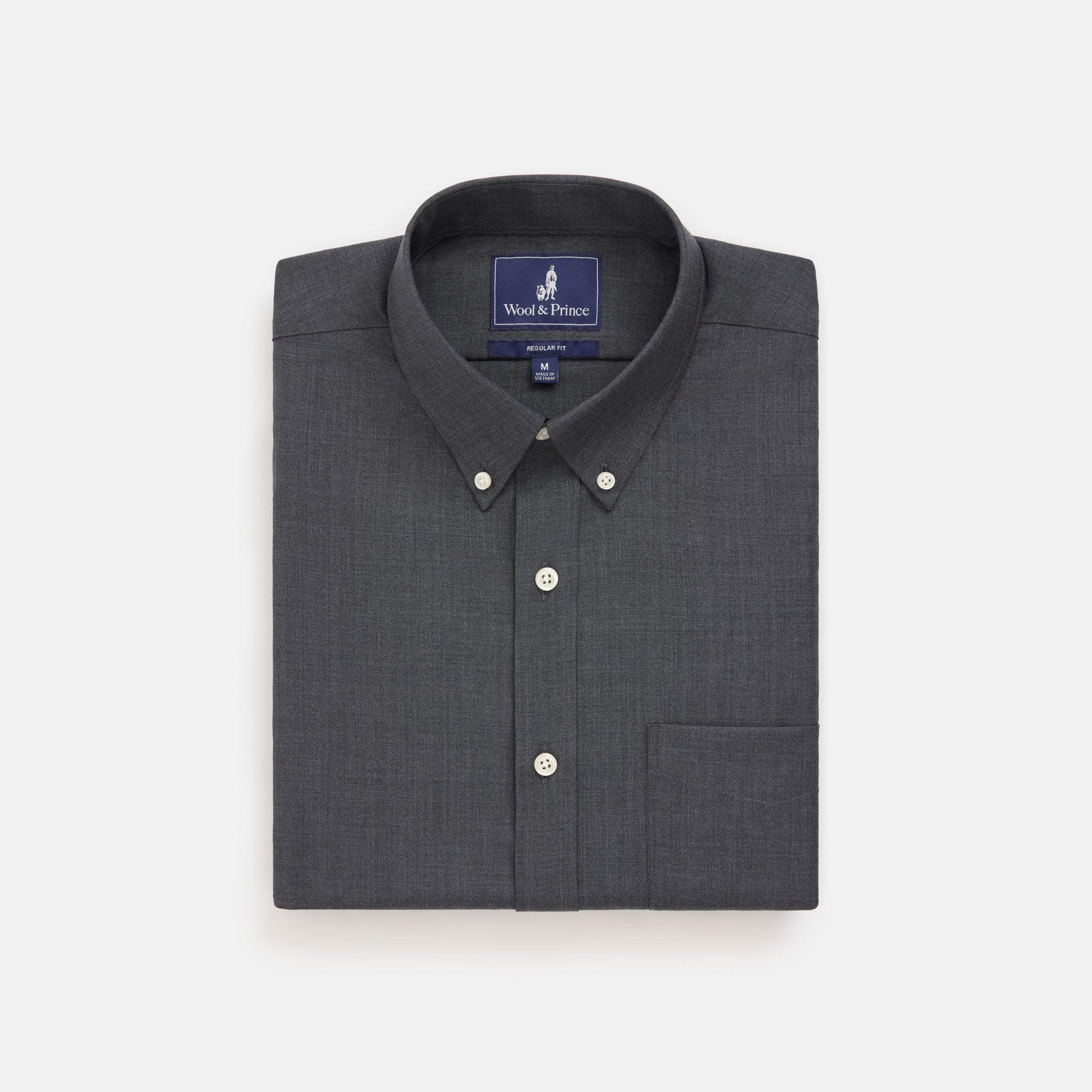 Merino Wool Button-Down Shirt | Charcoal Heather | Wool&Prince