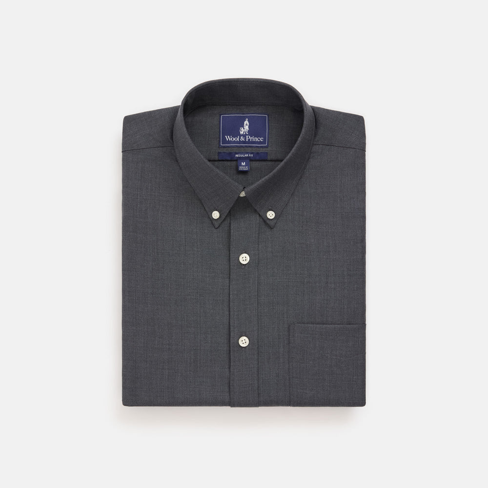 Merino Wool Button-Down Shirt | Charcoal Heather – Button-Down 