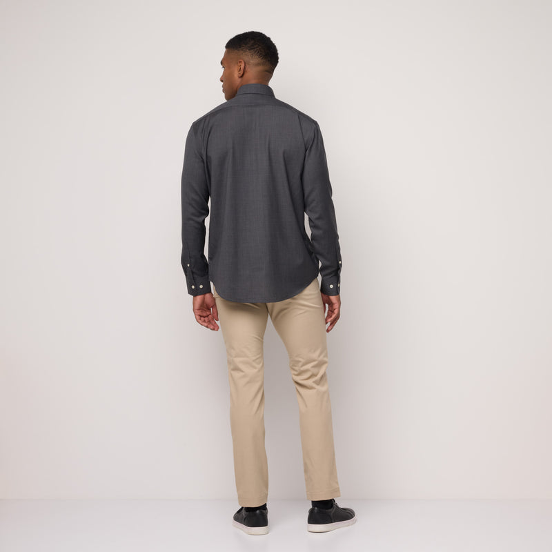 Merino Wool Button-Down Shirt | Charcoal Heather | Wool&Prince