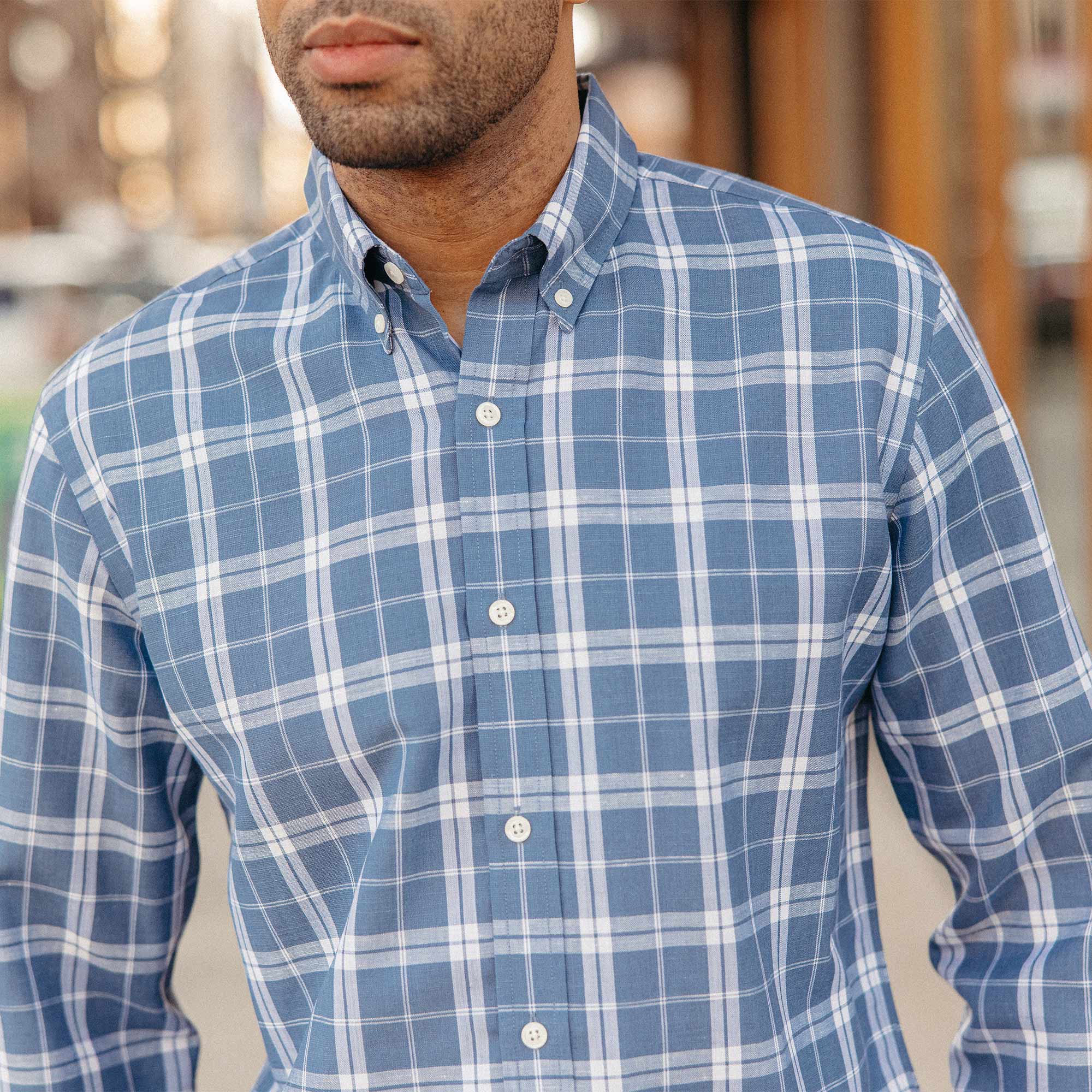 Wool Linen Button-Down Shirt
