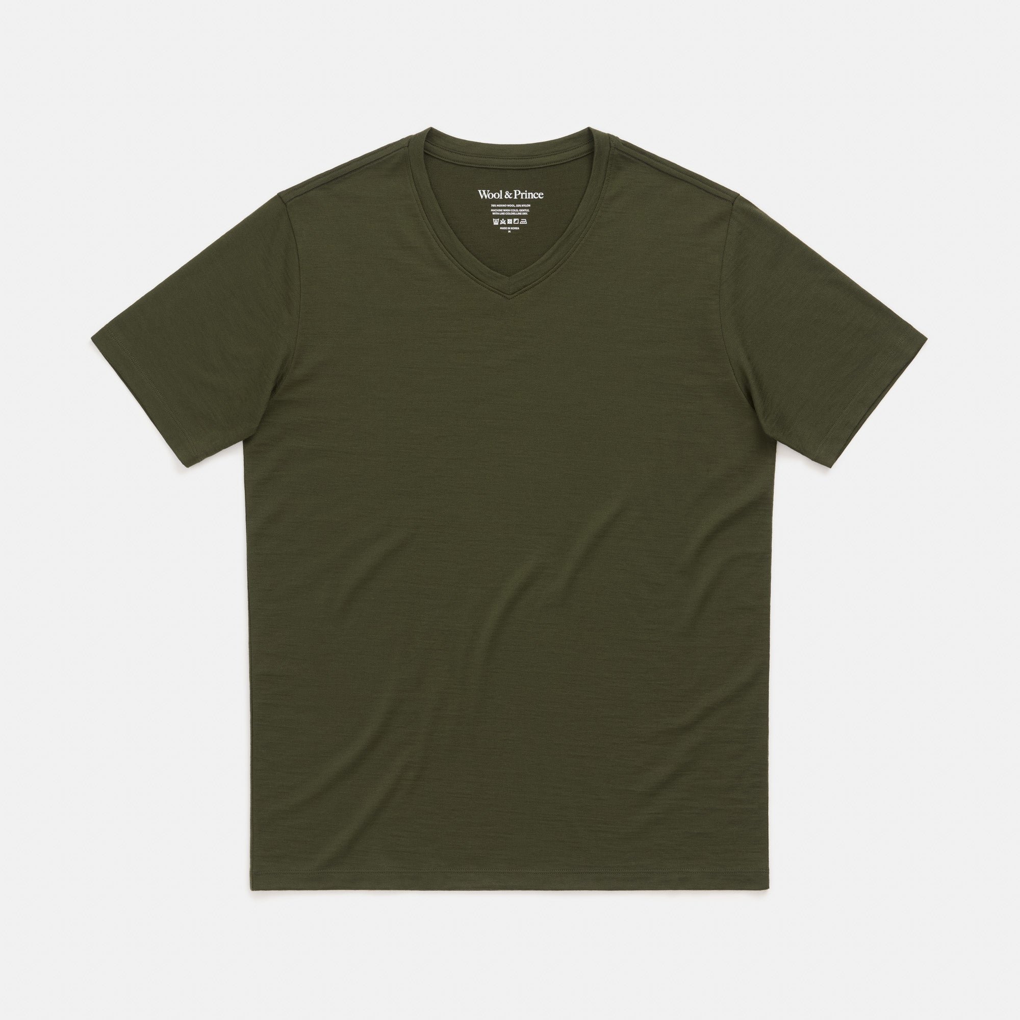 Merino Wool Standard V-Neck T-Shirt | Forest Night | Wool&Prince