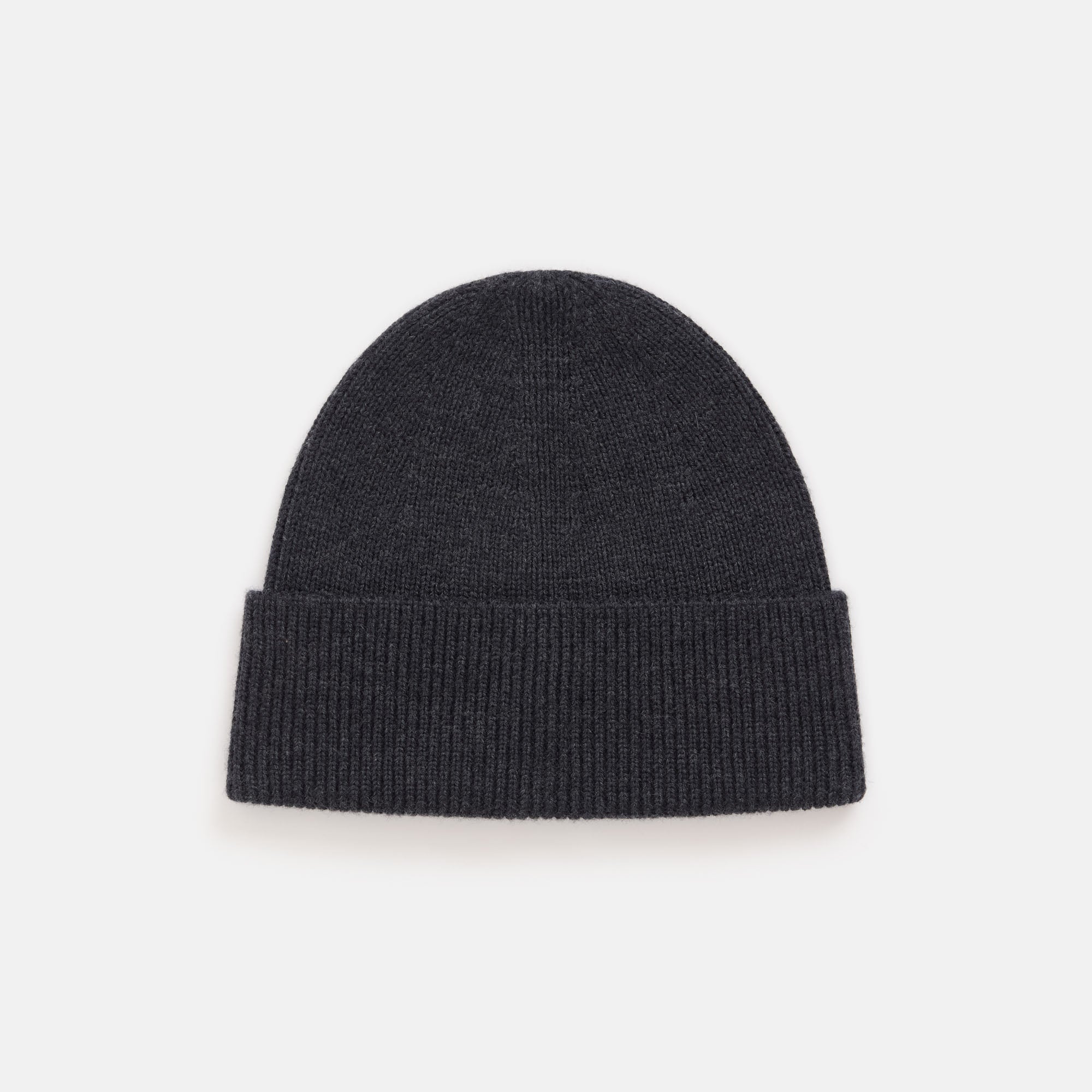 Merino Wool Ribbed Beanie | Dark Charcoal Heather | Wool&Prince