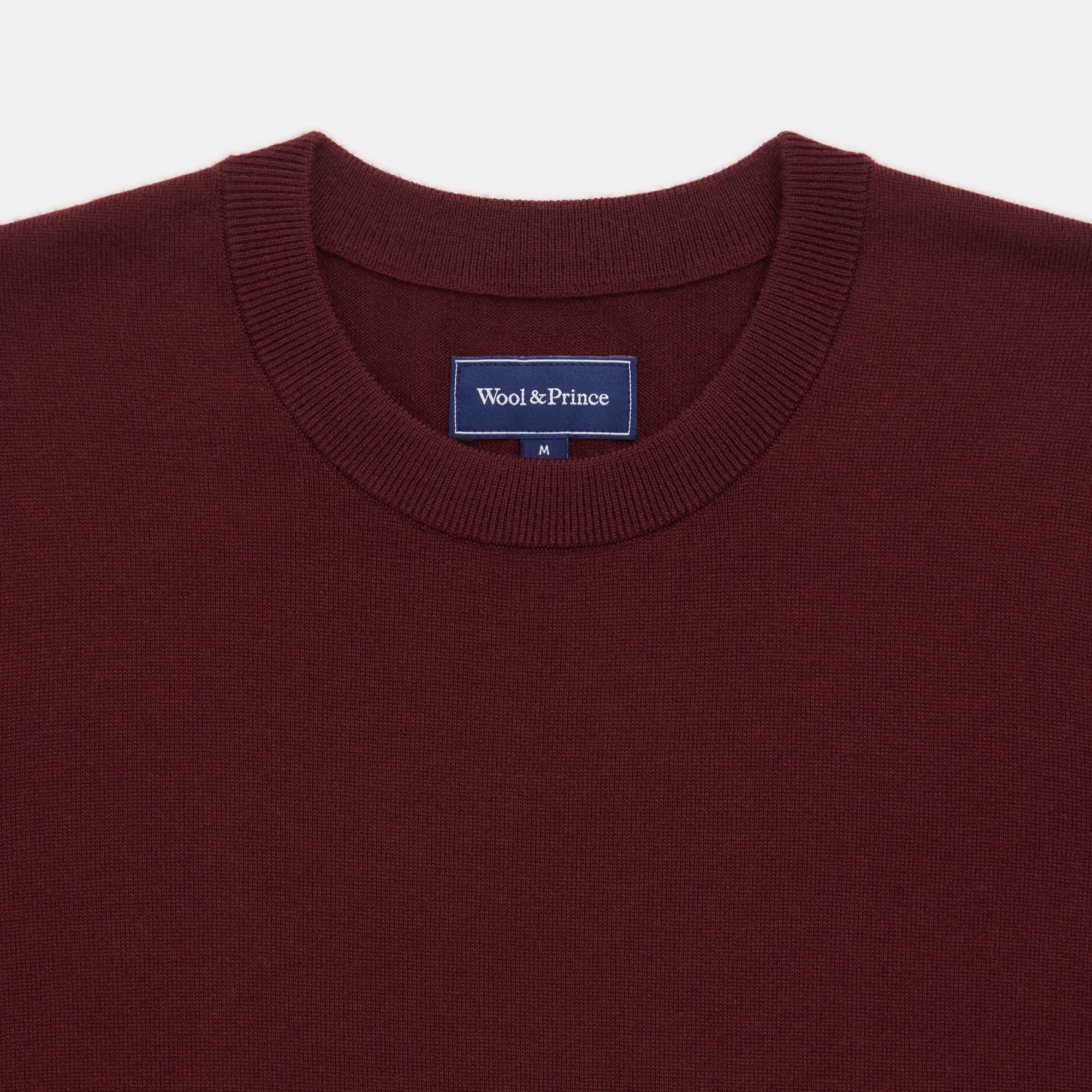 Merino Wool Interlock Sweatshirt | Burgundy – Sweaters