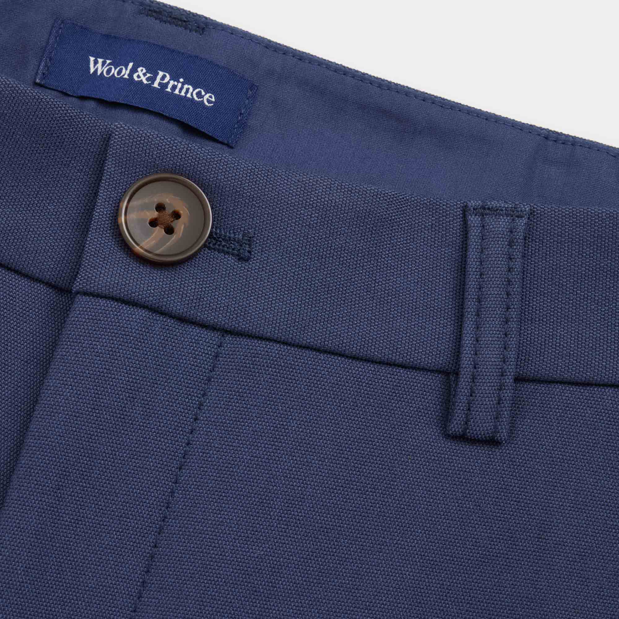 Merino Wool Stretch Canvas Shorts | Navy | Wool&Prince