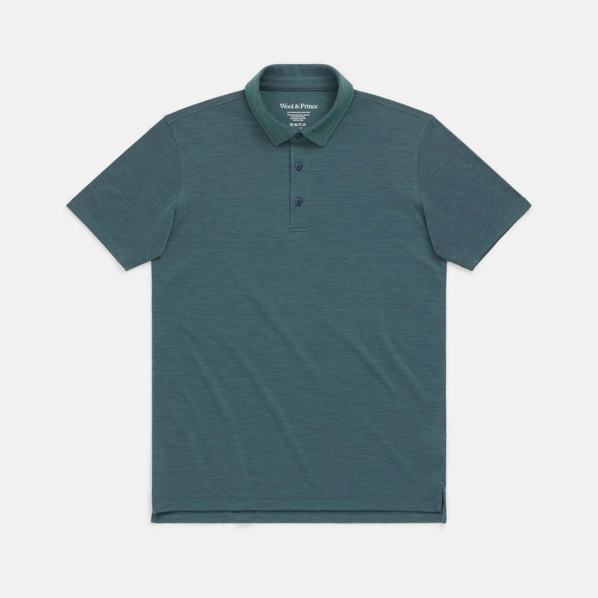 Merino Wool Pique Polo | Spruce Green & Washed Navy Birdseye – Polo ...