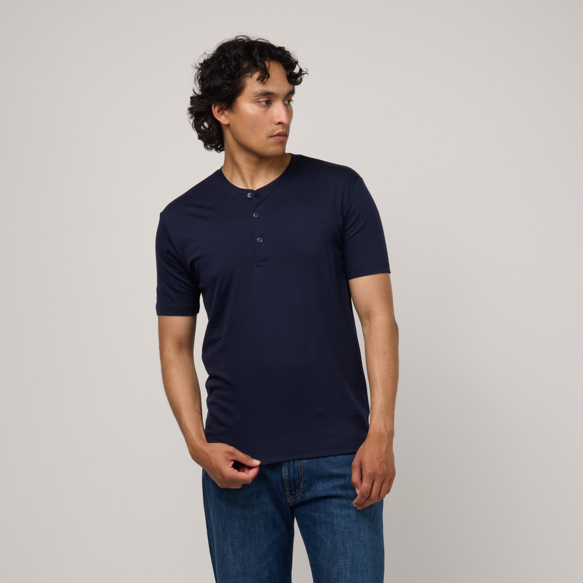 Merino Wool Short Sleeve Henley | Navy – Short Sleeve Henleys