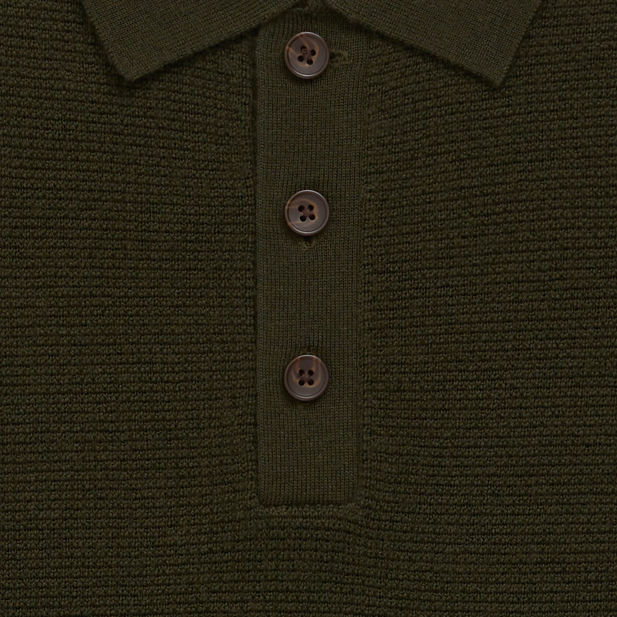 Merino Wool Sweater Polo | Dark Olive | Wool&Prince