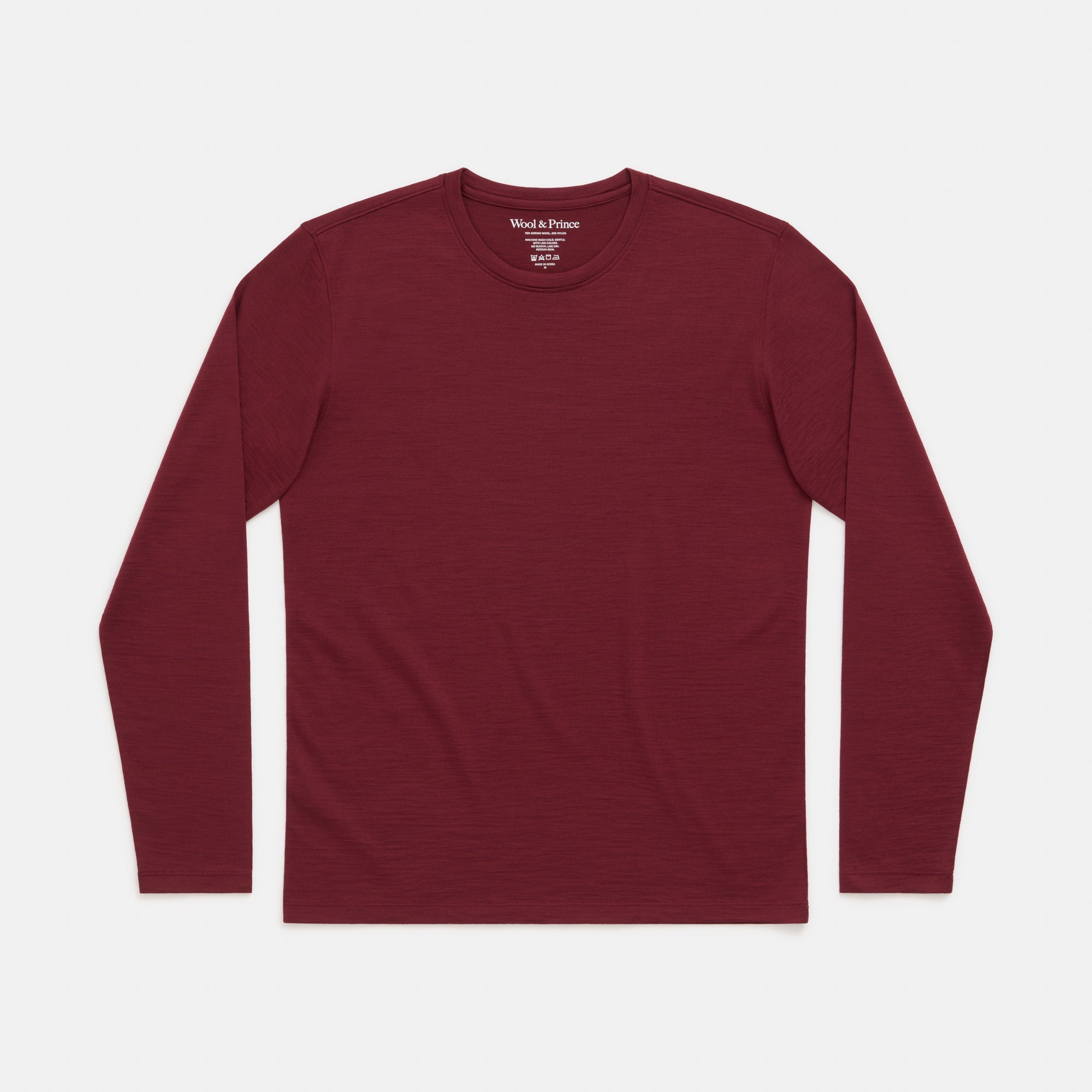 Signature Long Sleeve Merino Wool Tee | Burgundy – Long Sleeve Tee