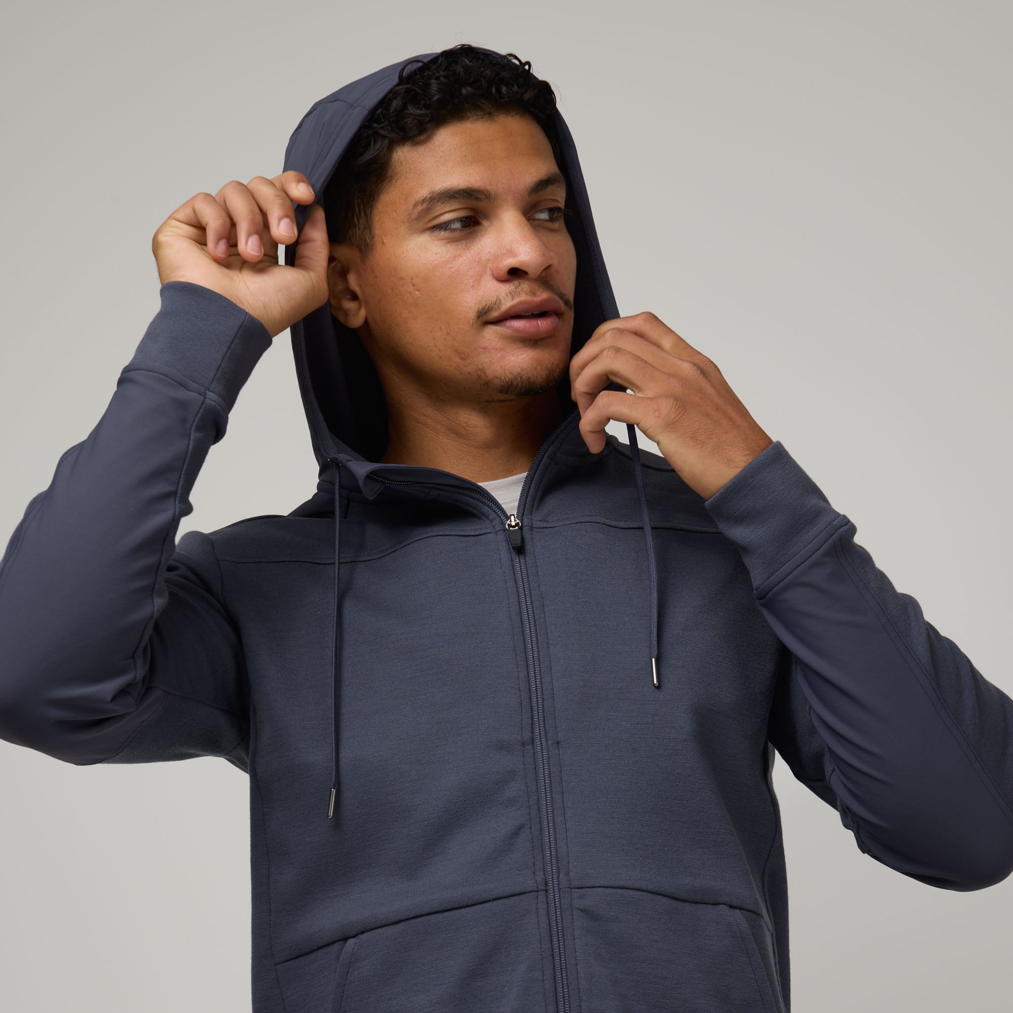 Merino Wool Ponte Travel Hoodie | Odyssey Gray | Wool&Prince