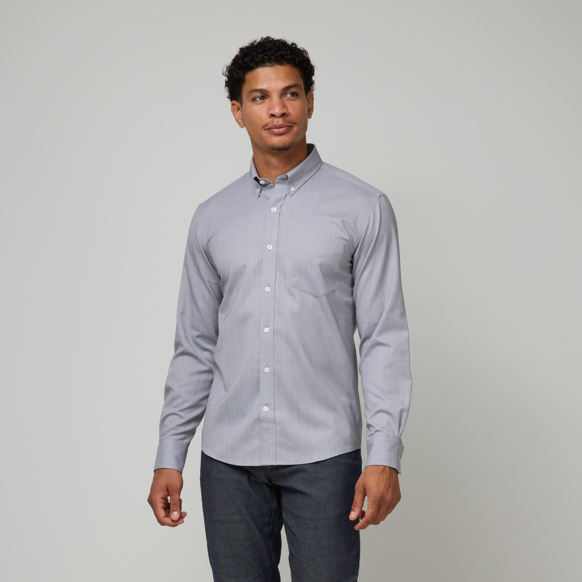 Merino Wool Button-Down Shirt | Light Gray Oxford Button-Down Shirts | Wool&Prince Merino Wool Button-Down Shirt | Light Gray Oxford Button-Down Shirts | Wool&Prince
