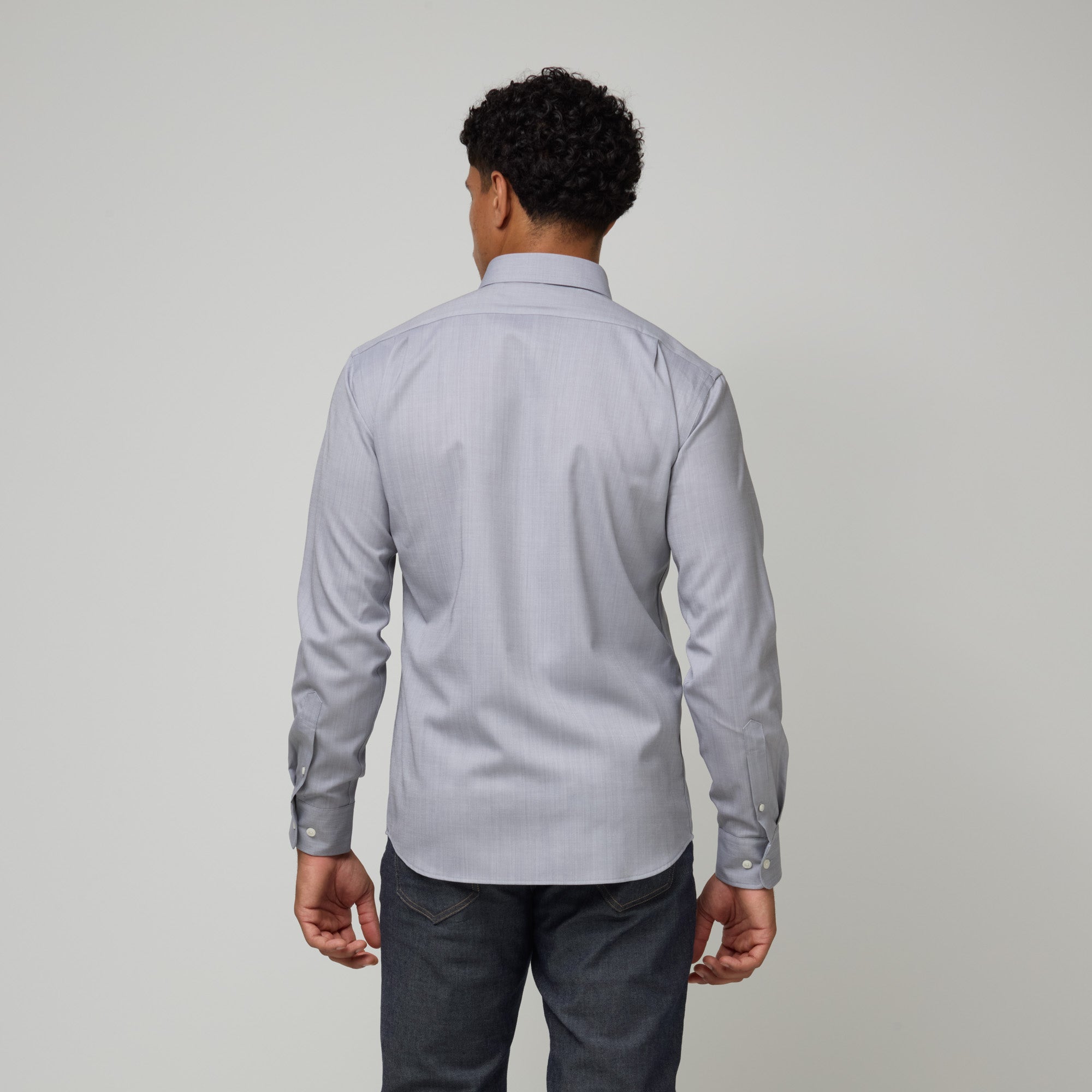 Merino Wool Button-Down Shirt | Light Gray Oxford Merino Wool Button-Down Shirt | Light Gray Oxford