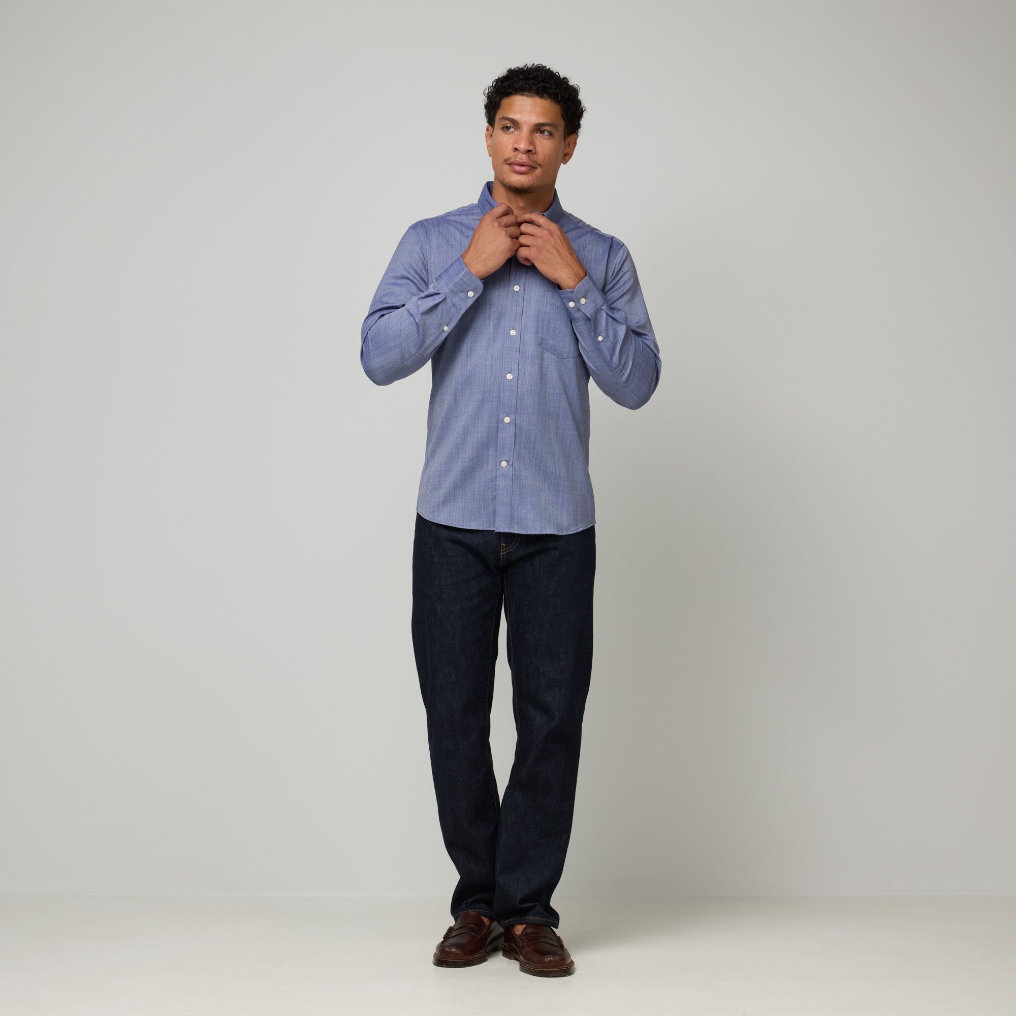 Merino Wool Button-Down Shirt | Dark Blue Oxford Dark Blue Oxford / XS / Regular Merino Wool Button-Down Shirt | Dark Blue Oxford Dark Blue Oxford / XS / Regular