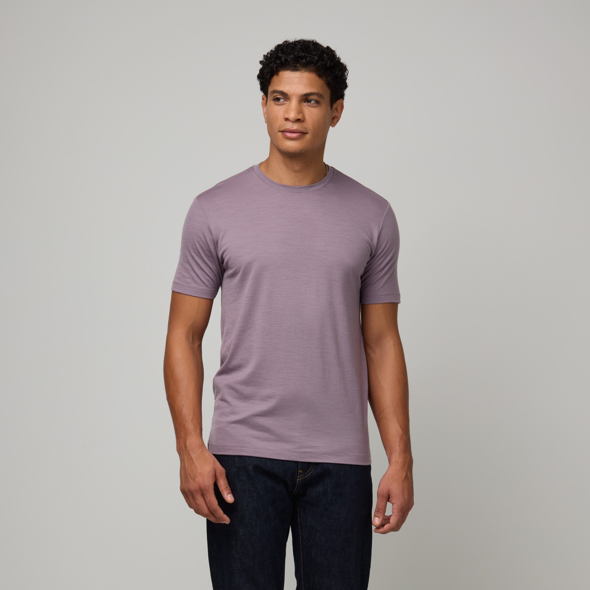 100% Merino Wool Crew Neck Tee | Lavender – Crew Neck T-Shirts