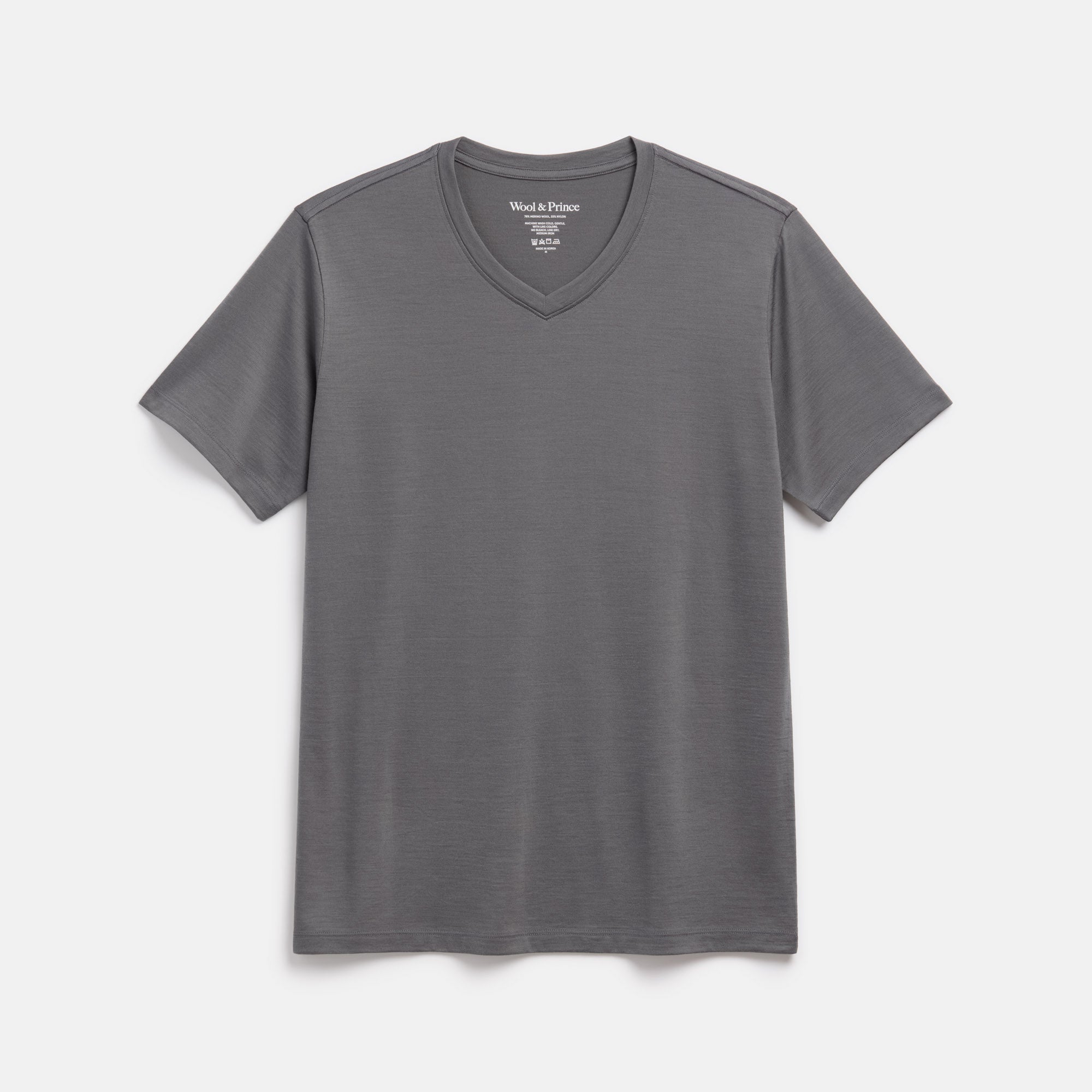 Signature Merino Wool V-Neck Tee | Iron Gray – Standard V-Neck T
