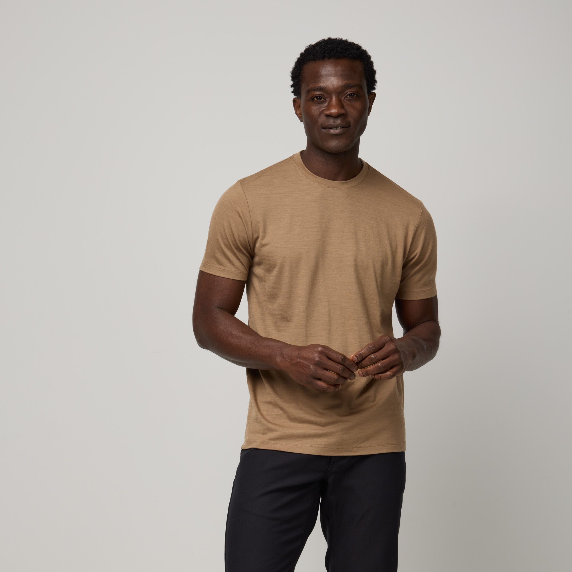 100% Merino Wool Crew Neck Tee | Cedarwood – Crew Neck T-Shirts
