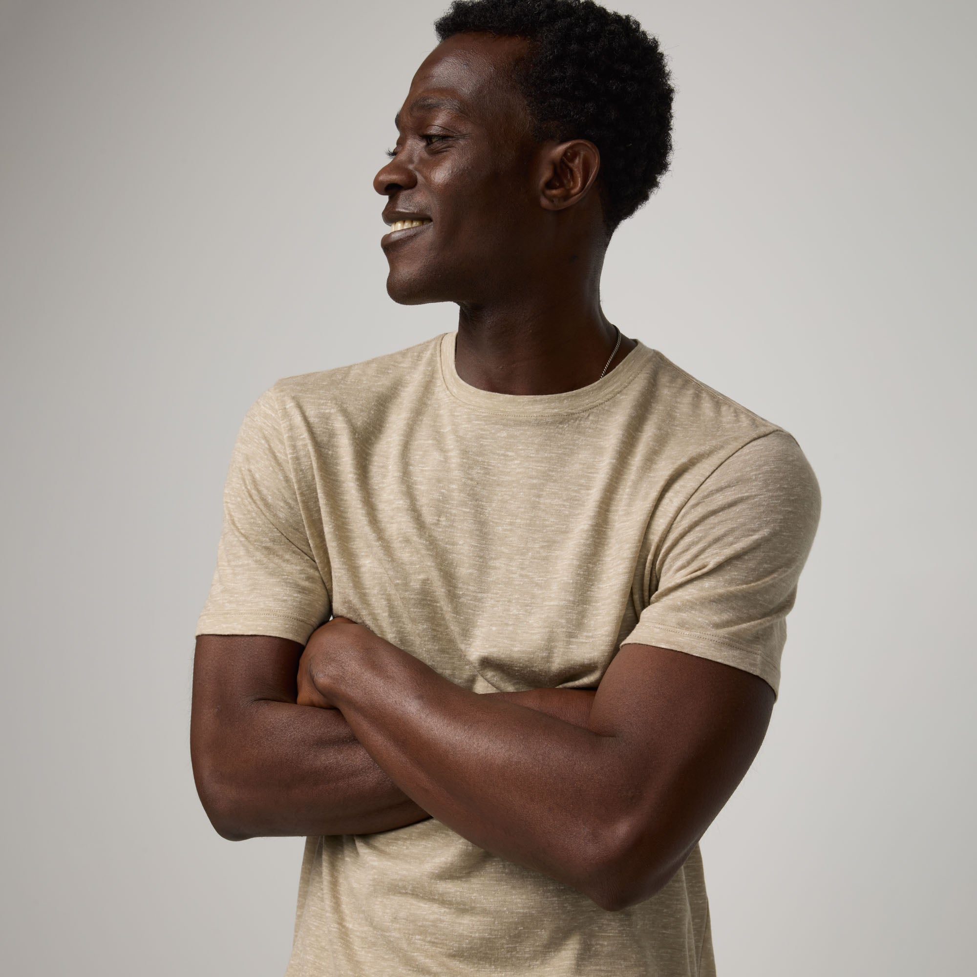 Wool Linen Crew Neck Tee