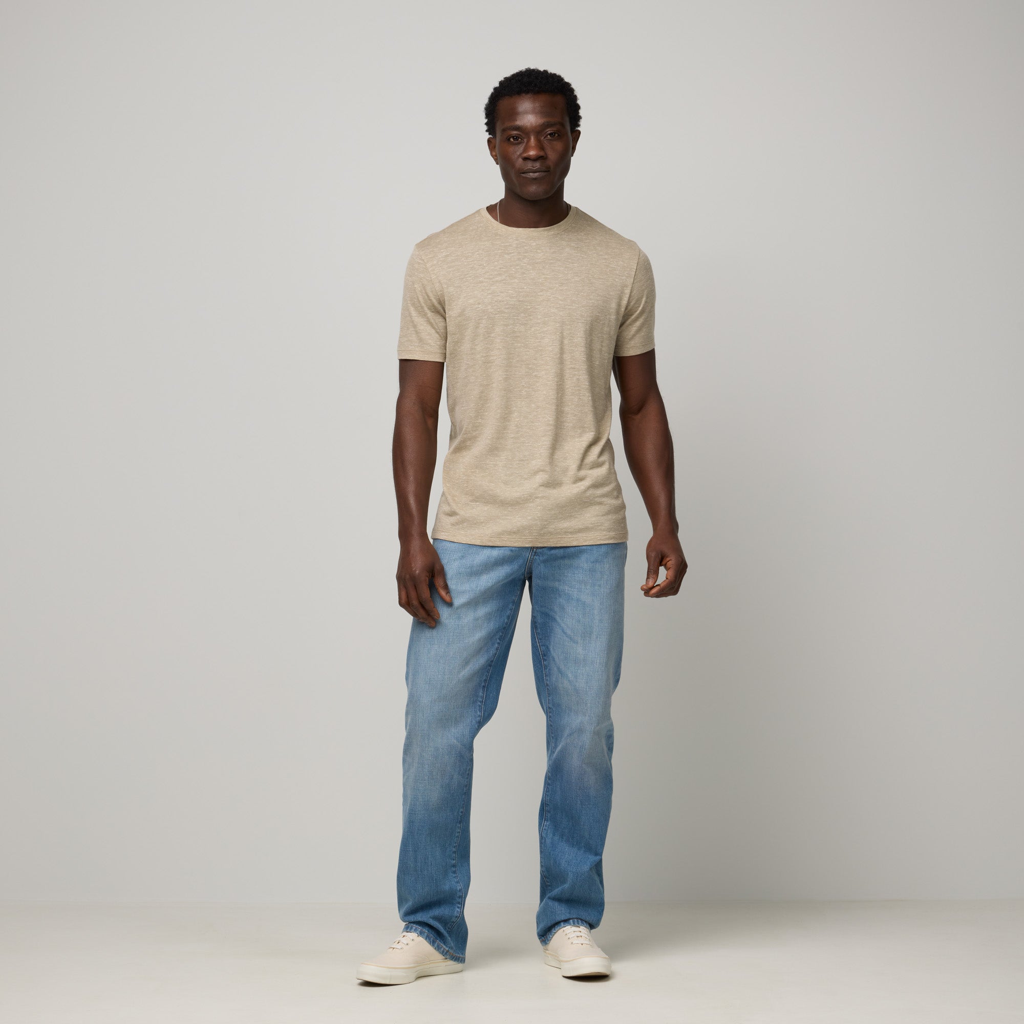 Wool Linen Crew Neck Tee