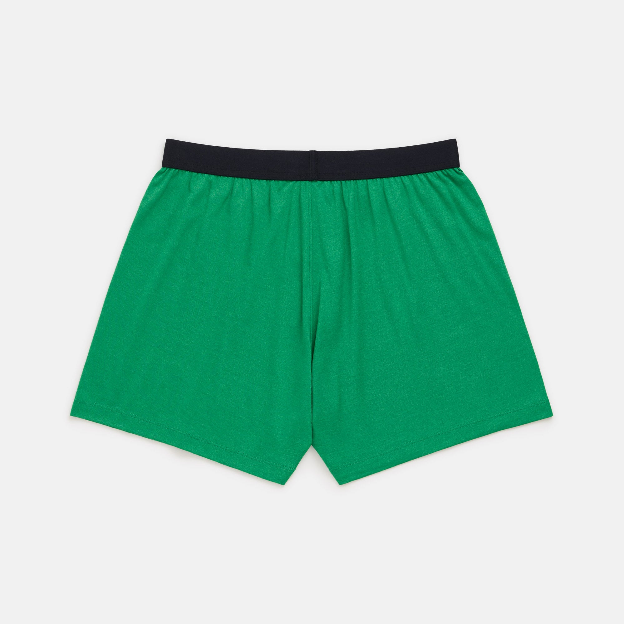 Laydown of merino wool boxer in Verde, available in sizes XS-XXL