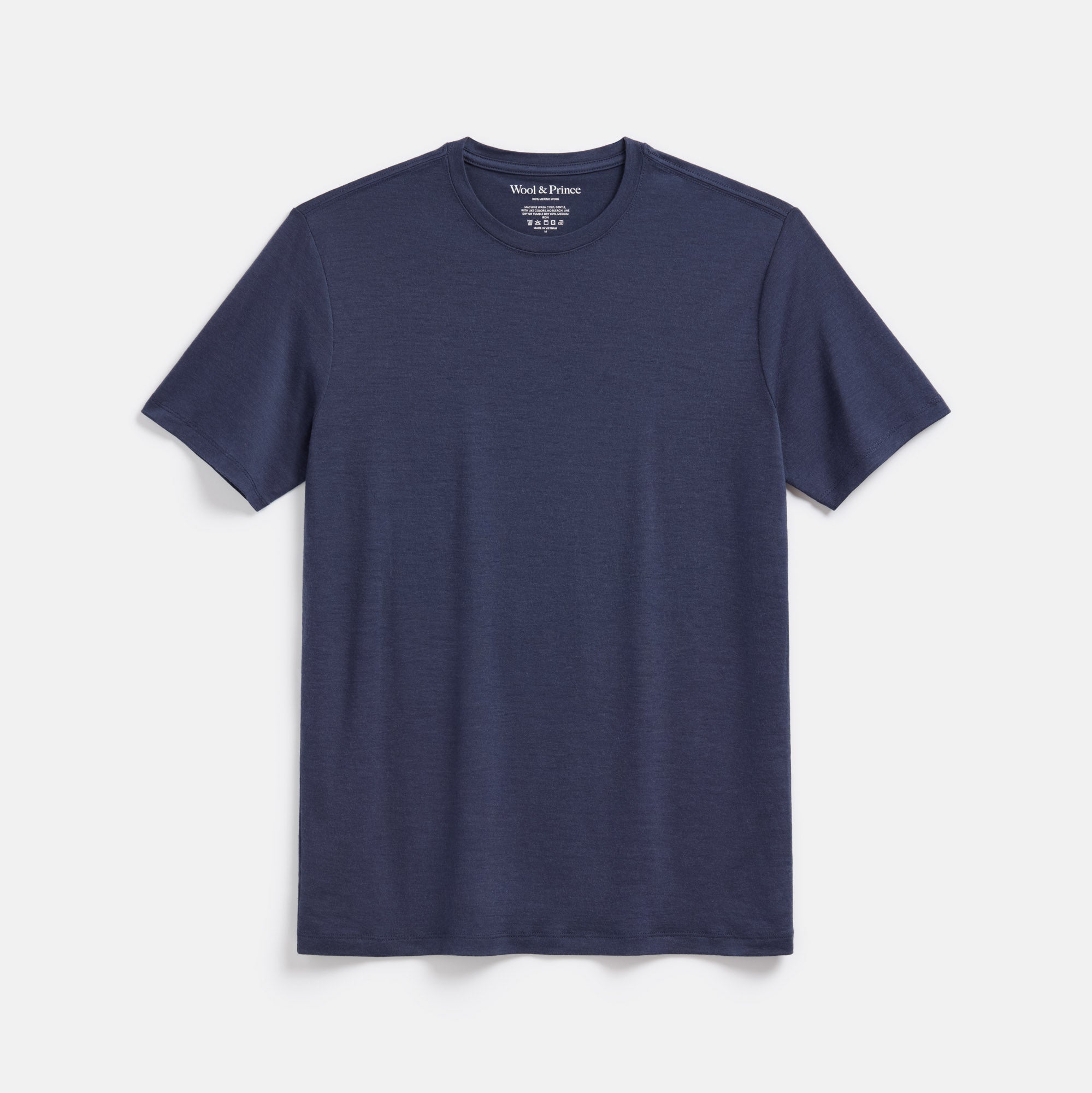 100% Merino Wool Crew Neck T-Shirt | Washed Navy – Crew Neck T