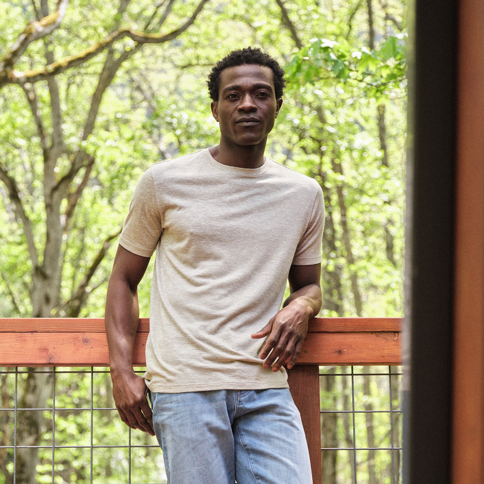 Wool Linen Crew Neck Tee