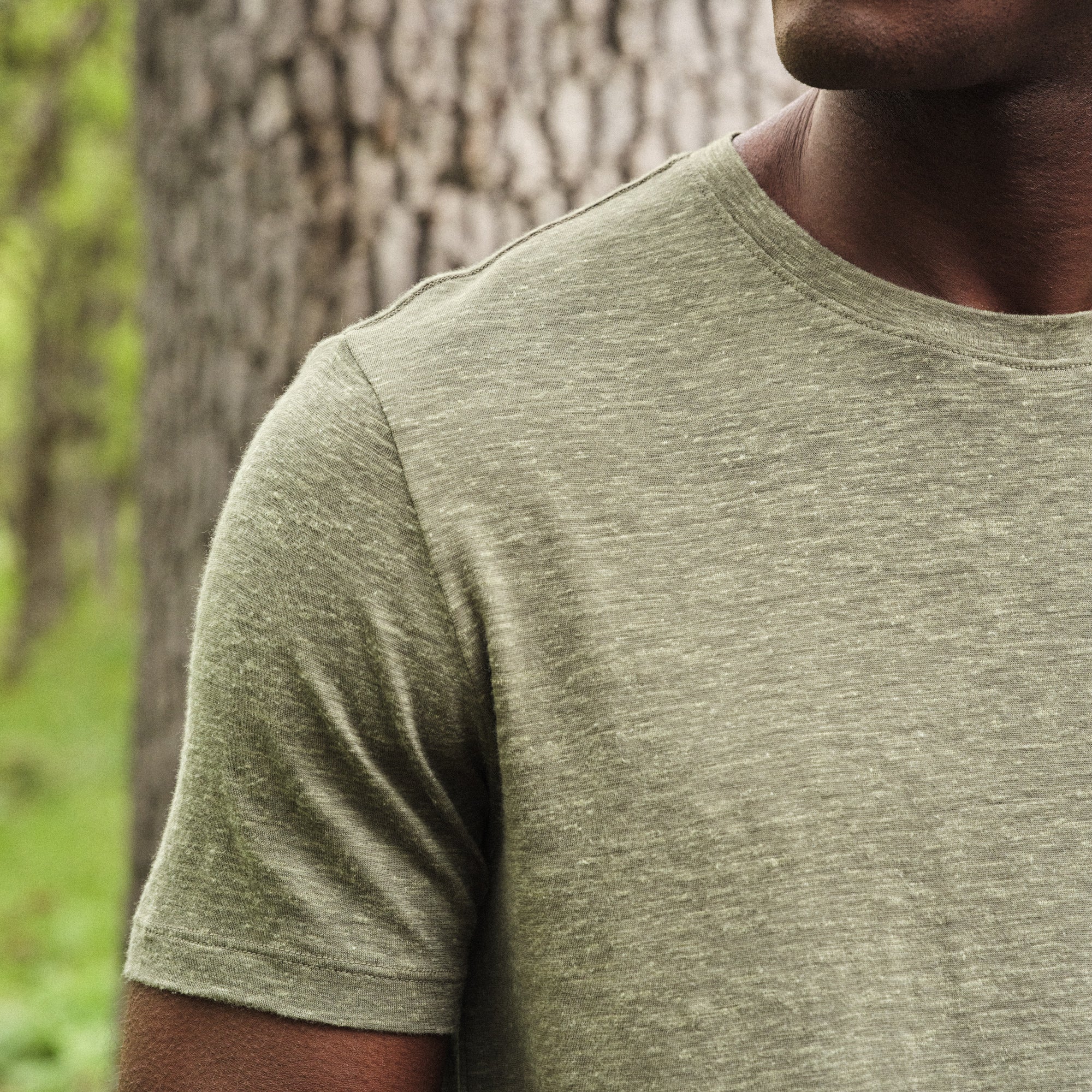 Wool Linen Crew Neck Tee