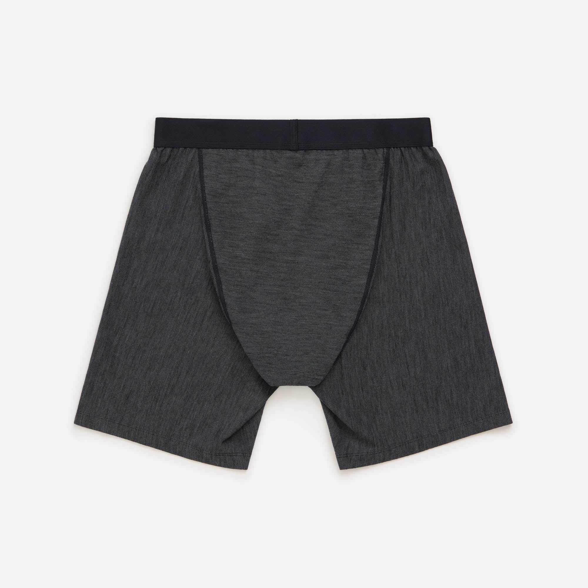 Merino Wool Long Boxer Briefs | Black & Gray End-on-End | Wool&Prince