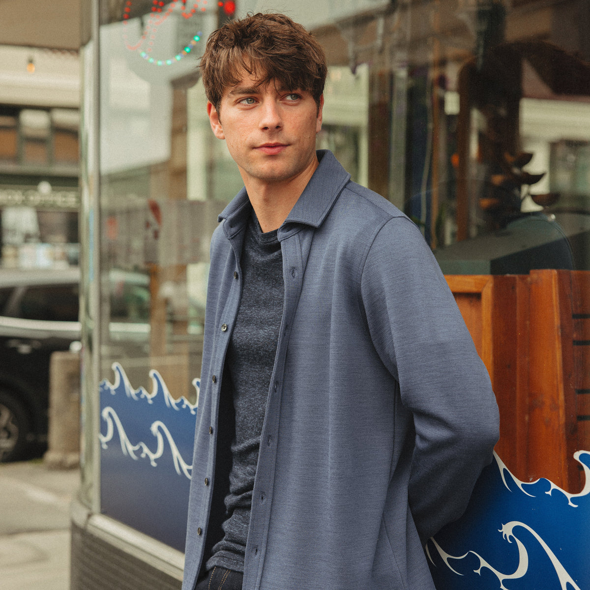 Midweight Pique Button-Down Shirt