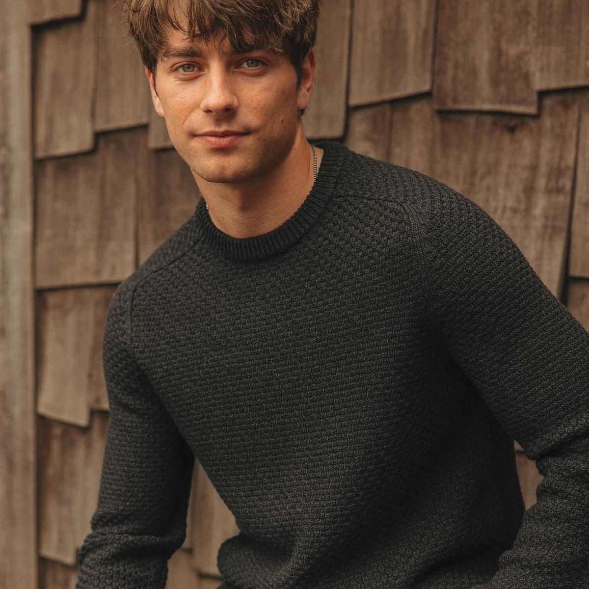 Textured Crew Neck Sweater