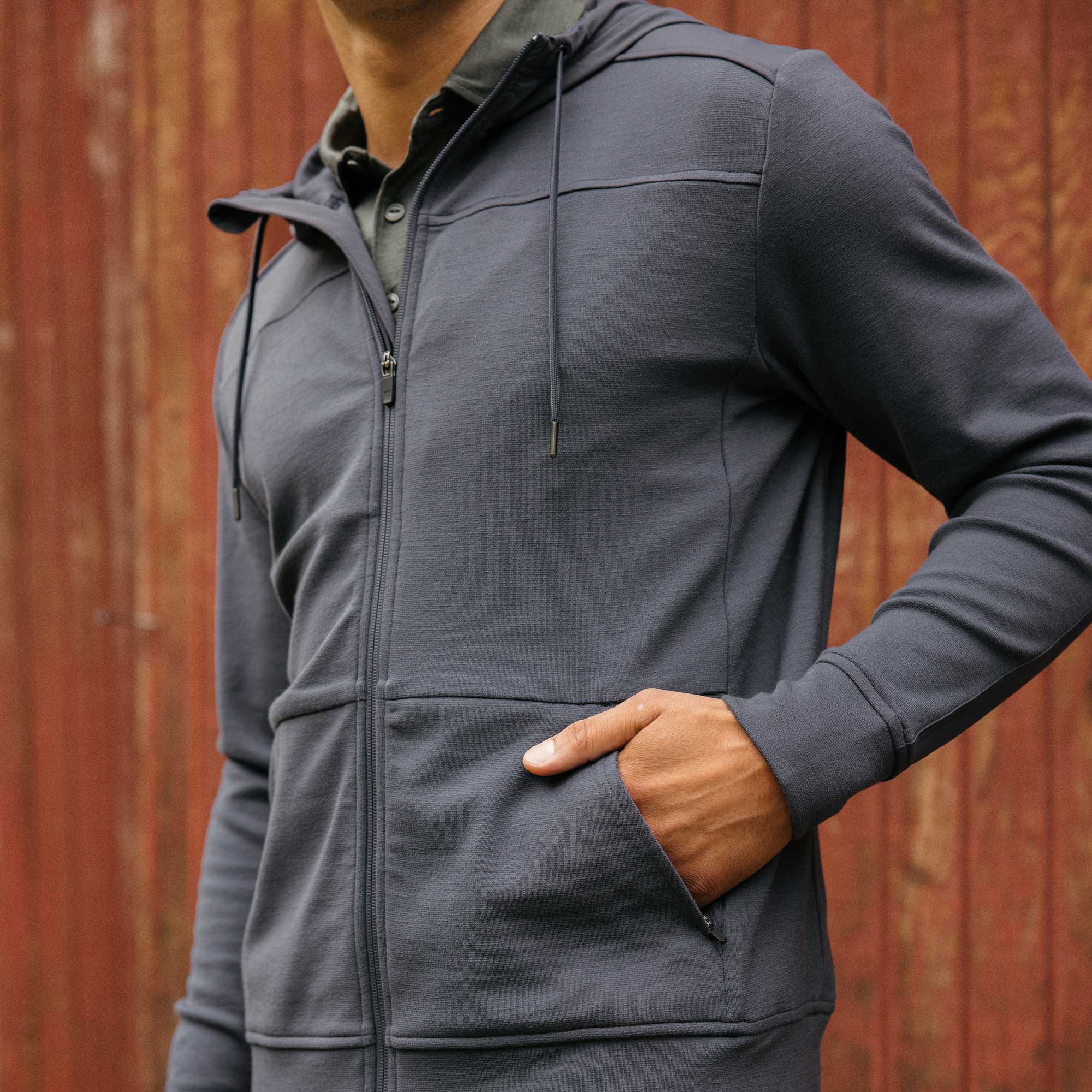 Merino Wool Ponte Travel Hoodie | Odyssey Gray | Wool&Prince