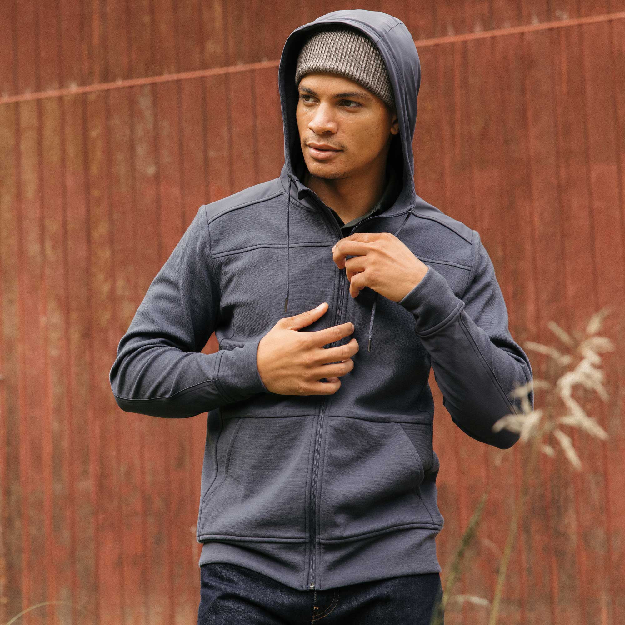 Merino Wool Ponte Travel Hoodie | Odyssey Gray | Wool&Prince