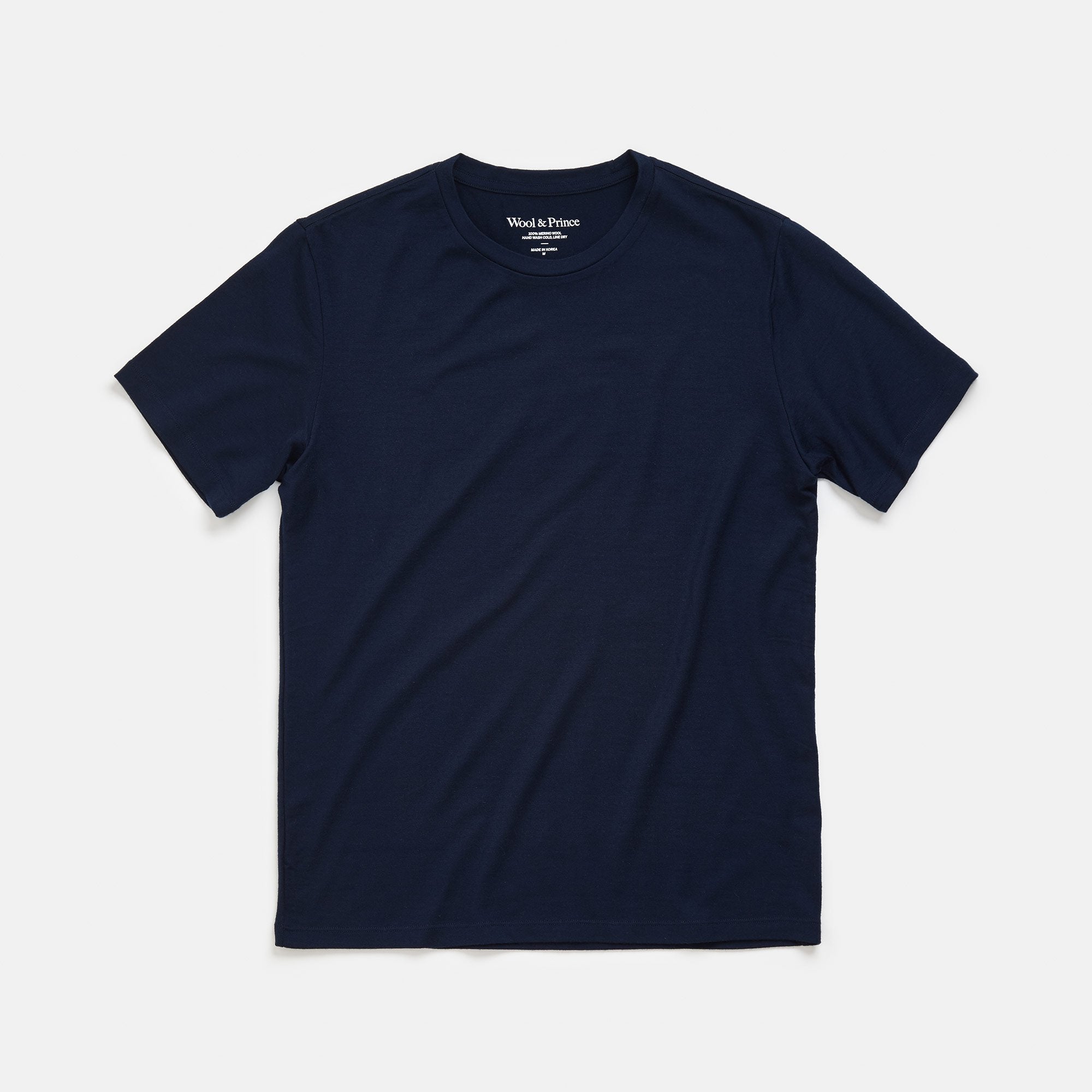 100% Merino Wool Crew Neck T-Shirt | Navy | Wool&Prince