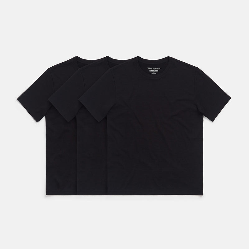 Mossimo 3-Pack Men's T-Shirts, Plain Crewneck Undershirts, Black