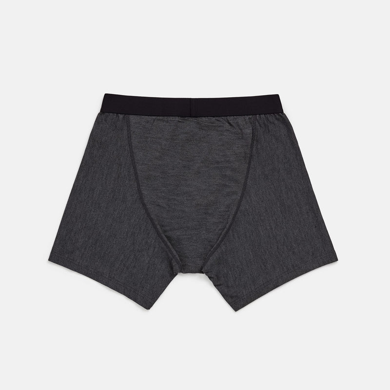 Merino Wool Boxer Briefs, Black & Gray End-on-End