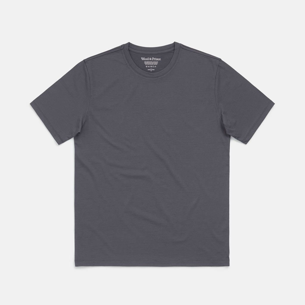 Merino Wool Crew Neck T-Shirt | Iron Gray | Wool&Prince