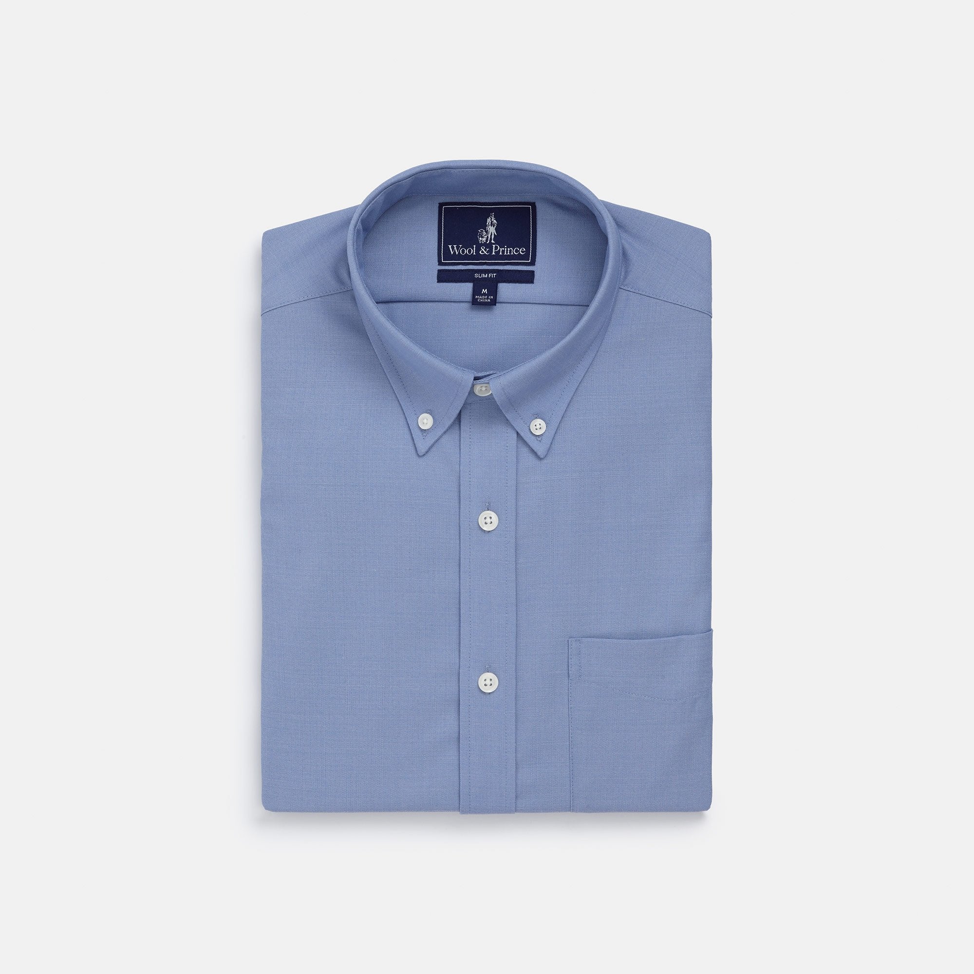 Merino Wool Button-Down Shirt | Blue Oxford 210 Merino Wool Button-Down Shirt | Blue Oxford 210