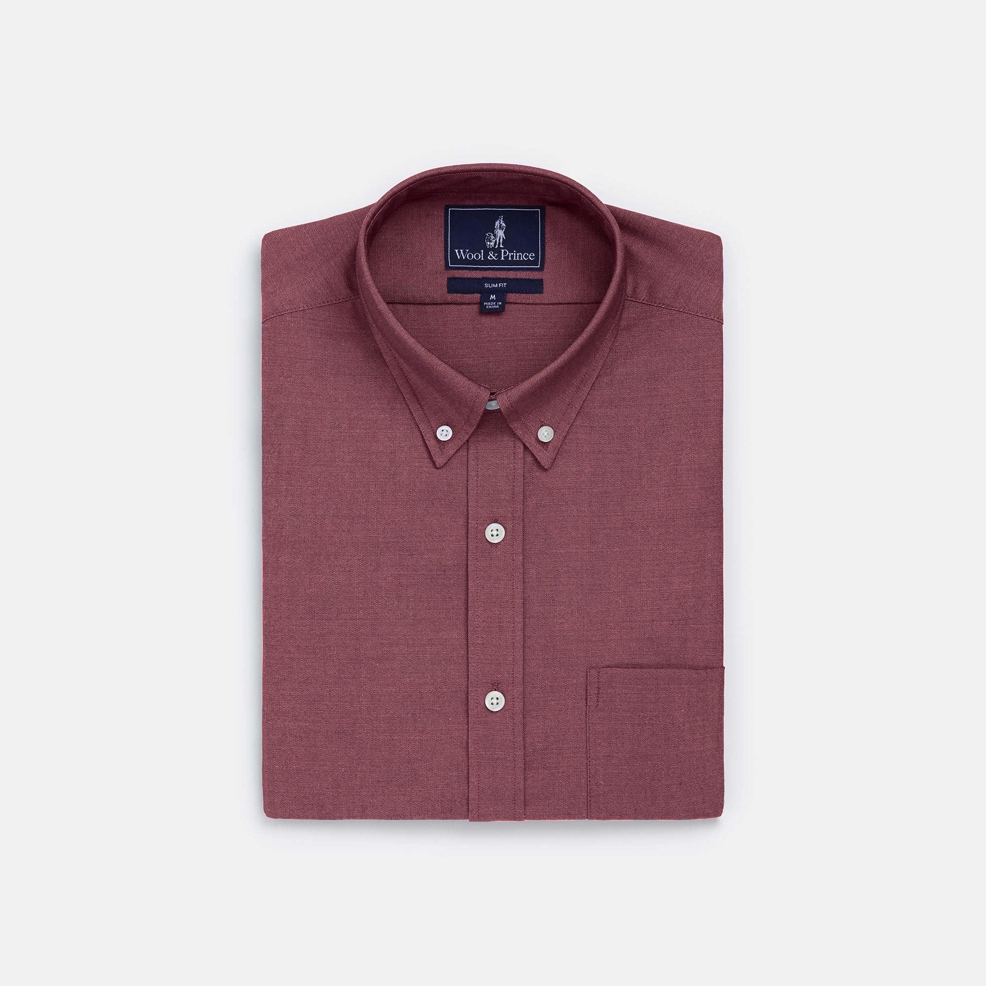 Merino Wool Button-Down Shirt | Burgundy Oxford 210 Burgundy Oxford / M / Regular Merino Wool Button-Down Shirt | Burgundy Oxford 210 Burgundy Oxford / M / Regular