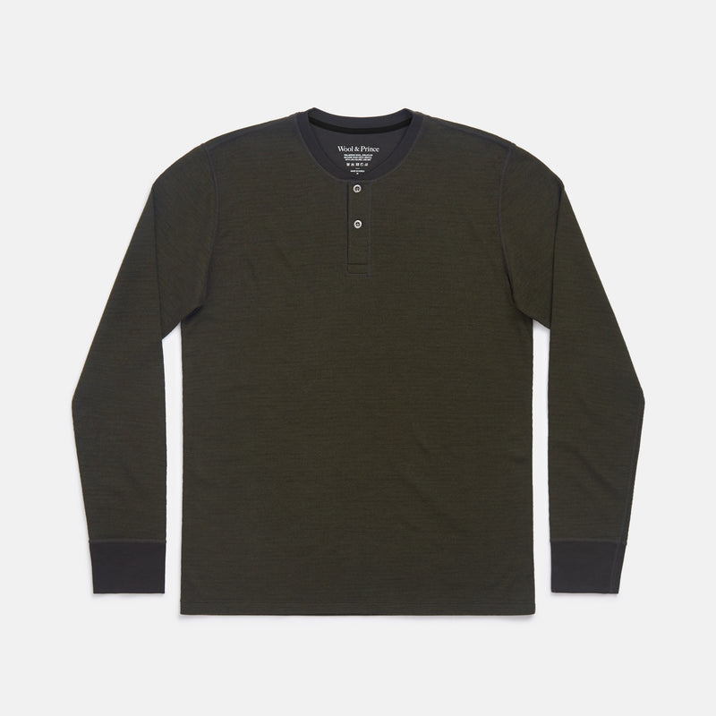 Wool&Prince | Waffle Henley - Forest night