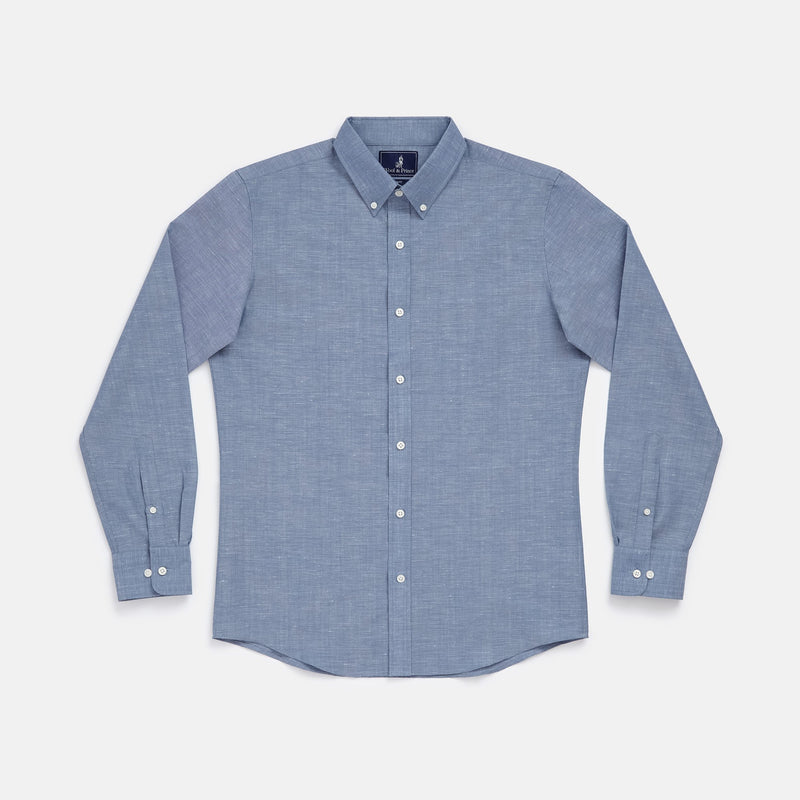 Wool Linen Button-Down Shirt