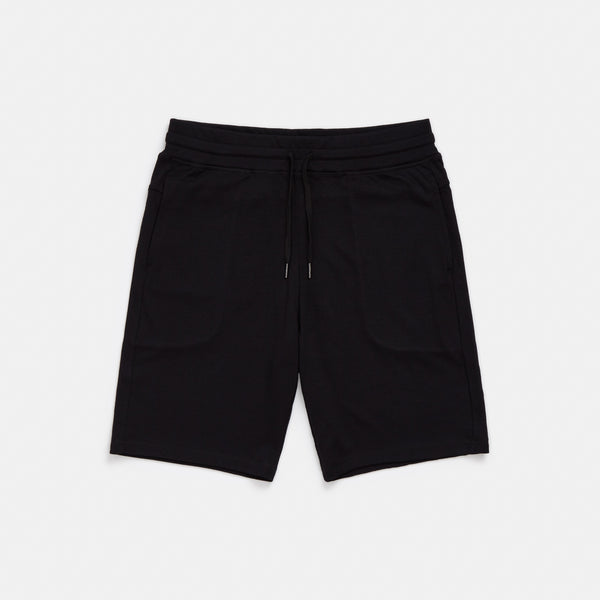 Merino Wool Interlock Knit Shorts | Black | Wool&Prince