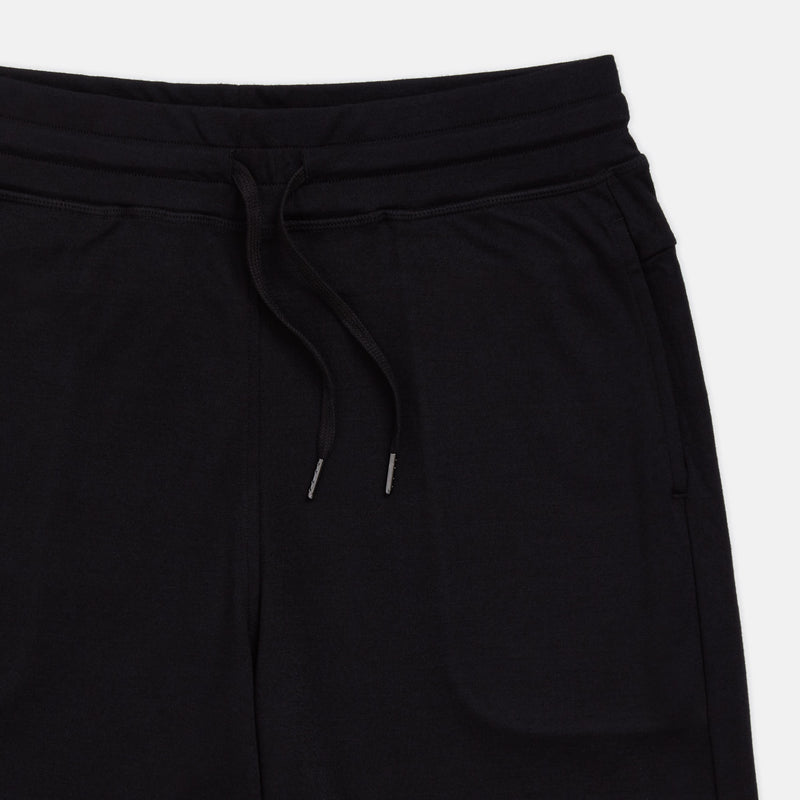 Merino Wool Interlock Knit Shorts, Black