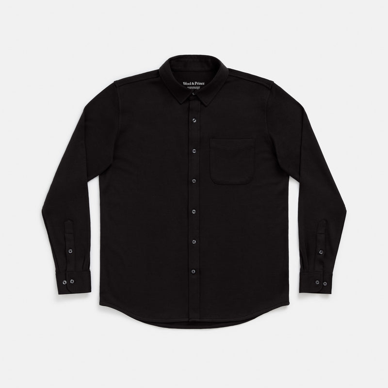 Interlock Knit Button-Down Shirt